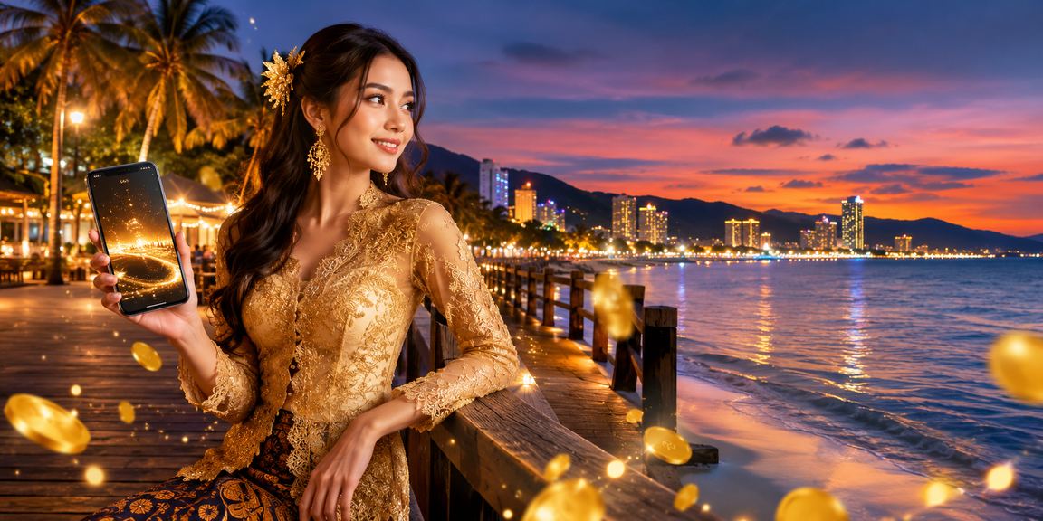 Pengguna wanita di Penang Malaysia bermain kasino dalam talian menggunakan telefon