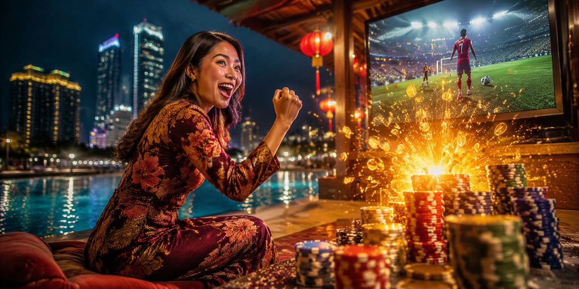 Pemain kasino hiburan di Terengganu Malaysia dengan pakaian batik menikmati pengalaman dalam talian